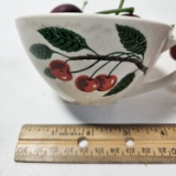 Vintage Cherry Design Teacup with Faux Cherries