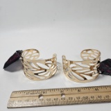 Lot of 2 Paparazzi Gold Tone Cuff Bracelets - New
