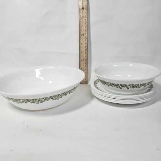 Corelle Spring Blossom Vegetable Bowl, Cereal Bowl and 6 Saucers