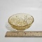 Vintage Yellow Amber Pressed Glass Bowl