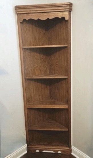 5-Tier Vintage Wooden Corner Cabinet