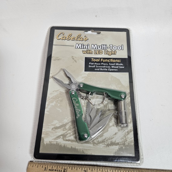 Cabela’s Mini Multi Tool with LED Light - New