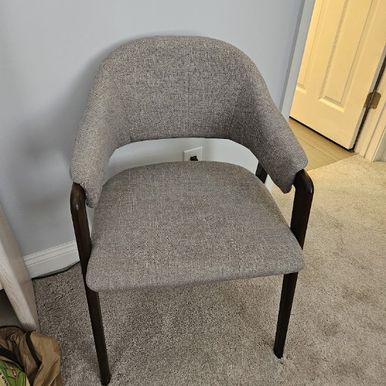 Modern Arm Chair with Gray Upholstery
