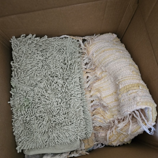 Box Lot of Assorted Throw Rugs