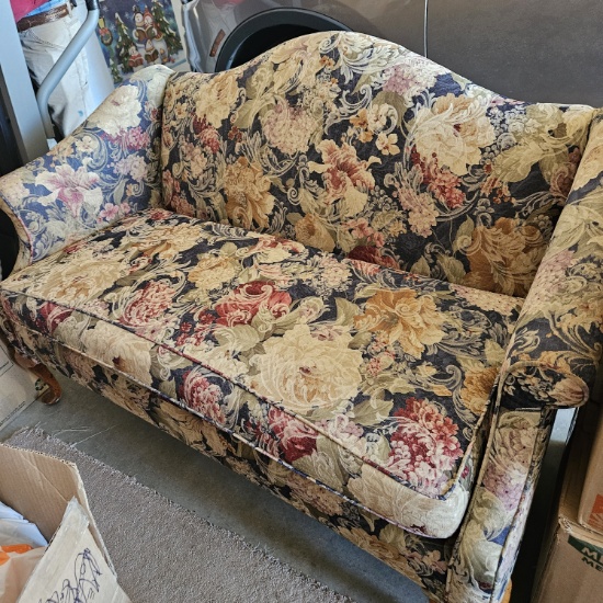 Floral Upholstered Settee