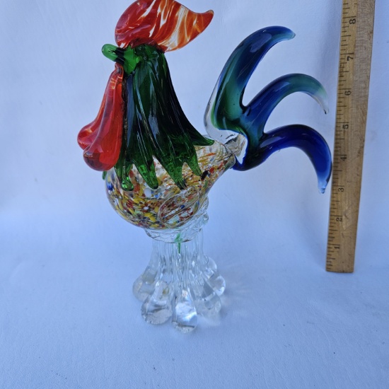 Beautiful Art Glass Rooster