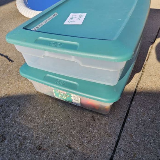 Lot of 2 Under Bed or Craft Storage Totes