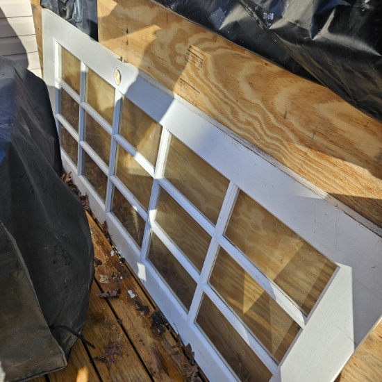 Wood Door with 12 Glass Panes