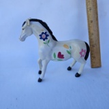 Resin Floral Horse Figurine