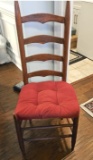 Vintage Ladder Back Chair with Woven Seat