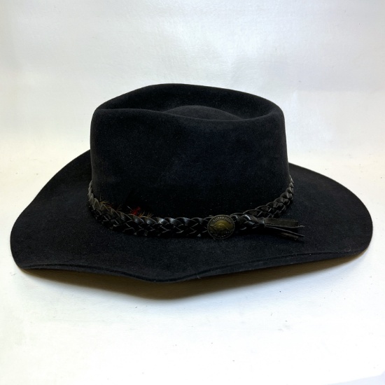 Pure Fur Felt Snowy River 1010 Black Cowboy Hat Made in Australia