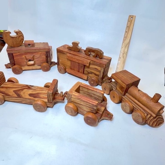 5 Piece Hand Crafted Wooden Train Set