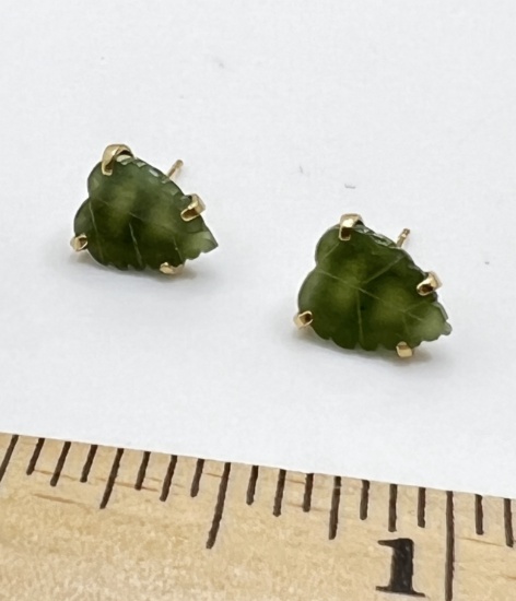 Pair of 14K Gold Leaf Earrings