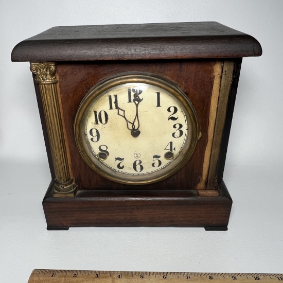 Early Wooden Mantle Clock
