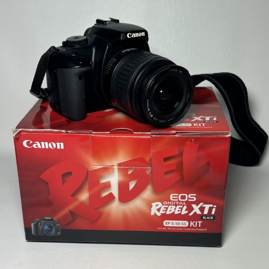 Canon EOS Digital Rebel XTi Camera in Box with Accessories