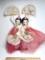 Asian Dancing Dolls on Wooden Base