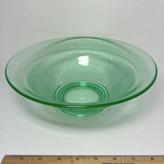 Vintage Ribbed Uranium Glass Bowl