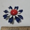 Vintage Enameled Red, White and Blue Flower Brooch