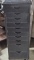 Rolling Black Faux Wood 10 Drawer Cabinet