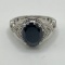 Sterling Silver Ring with Black Onyx Stone Size 10