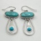 Sterling Silver Dangling Earrings with Turquoise Stones