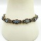 Sterling Silver Bracelet with Blue & Marcasite Stones