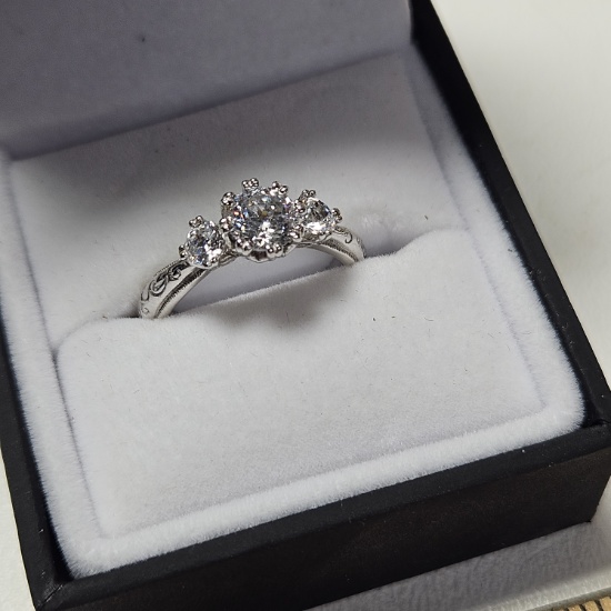 Tacori Sterling Silver CZ Ring, Size 8
