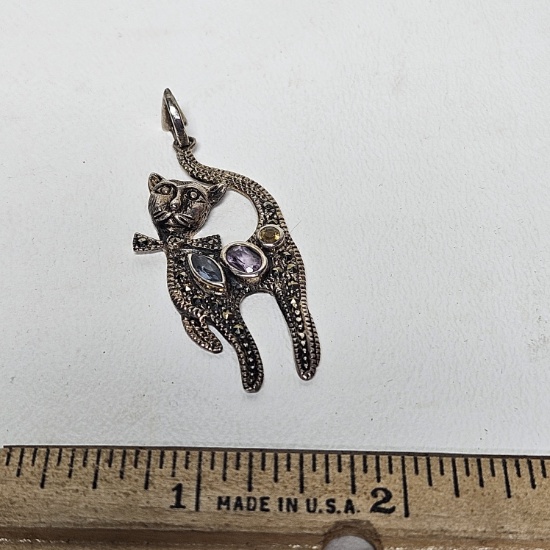 Sterling Silver Cat Pendant