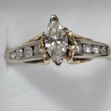 14K Gold Diamond Engagement Ring, Approximate Size 10