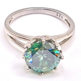 Sterling Silver Moissanite Ring with High Setting Size 9
