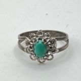 Sterling Silver Ring with Turquoise Stone Size 7