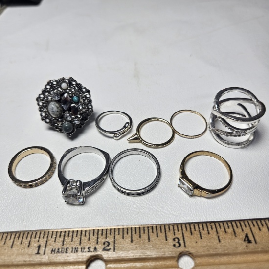 Lot of Assorted Fashion Jewelry Rings
