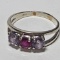14Kt White Gold Ring with Multi Color Stones, Size 7