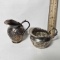 Lot of 2 Vintage Silver Tone Creamers
