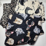 3 Pair of Cat Print Leggings, 3X-5X