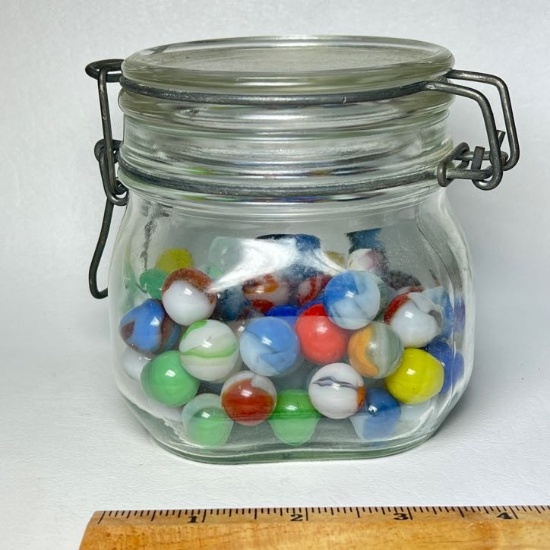 Mason Jar with Vintage Marbles