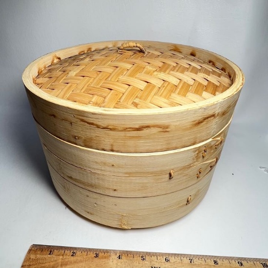 3-Tier Bamboo Steamer Basket
