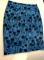 LulaRoe Blue Floral Pattern Lightweight Pencil Skirt Size Large