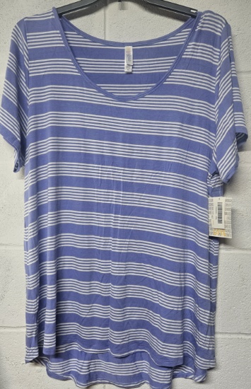 LulaRoe “Classic T” Periwinkle Stripe, 3XL, NWT