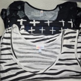 Lot of 3 LulaRoe Tops, Black/ White, 2XL