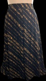 LulaRoe Madison Skirt Black with Gold Pattern Size XL - New with Tags