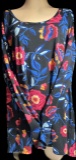 Black Background Floral Print LulaRoe Long Sleeve Top Size 3XL