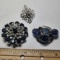 Lot of 3 Vintage Silver Tone Brooches