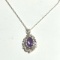 Sterling Silver Pendant with Purple Stone on 18