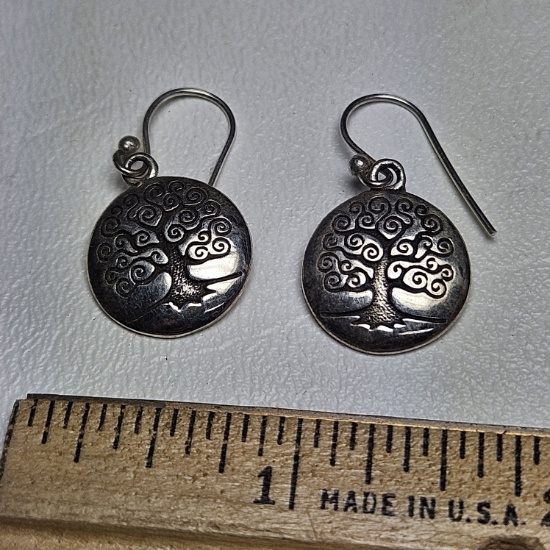 Sterling Silver Tree of Life Earrings