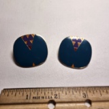 Vintage Laurel Burch “Mantra” Clip Earrings