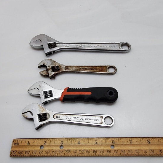 Adjustable Wrenches - Craftsman 6”, Proto 8”, Proto 6” and Unknown 6”