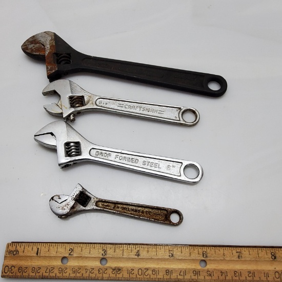 J. M. Williams 4” Adjustable Wrench - Made in USA, 6” Heavy Duty Adjustable Wrench