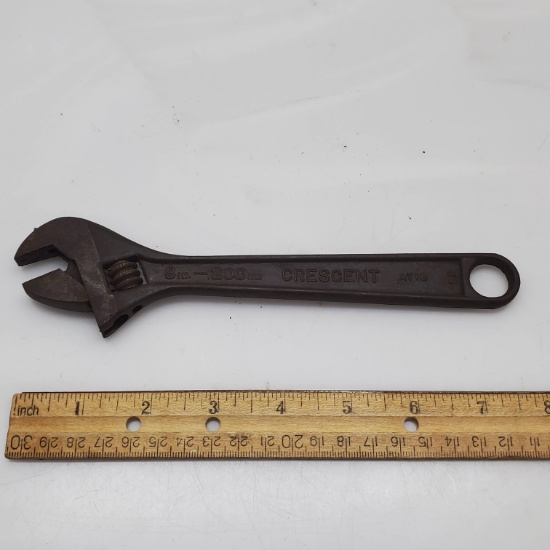 Vintage Crescent 8” Adjustable Wrench, Made in USA
