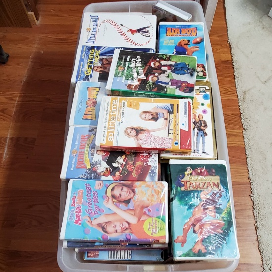 Large Tote of VHS Movies